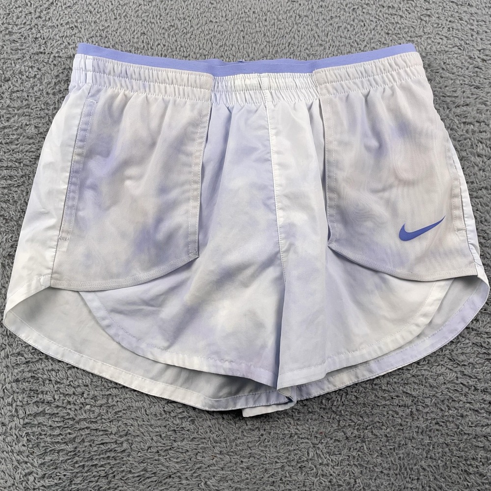 Nike Running Shorts Womens Small Light Purple White Dri-FIT Mesh Drawcord Lined